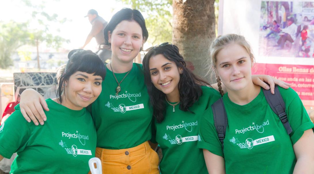 Volunteers enjoying a day out in Mexico Projects Abroad Spanish Language Project volunteers smiling for the camera on a day out in Mexico